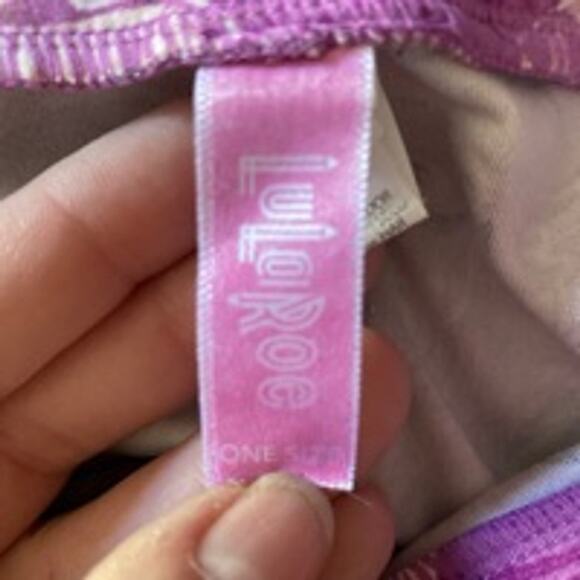 LuLaRoe Purple Rainbow Unicorn Print Leggings One Size - Picture 3 of 5